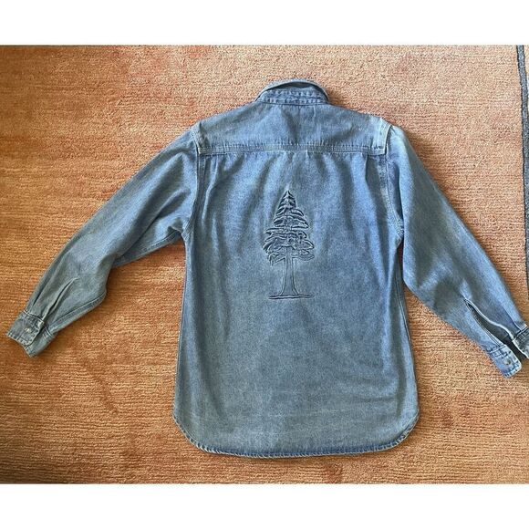 Vintage Heavyweight Denim Shirt M USA Made Tree Back Western Cotton - Picture 3 of 6